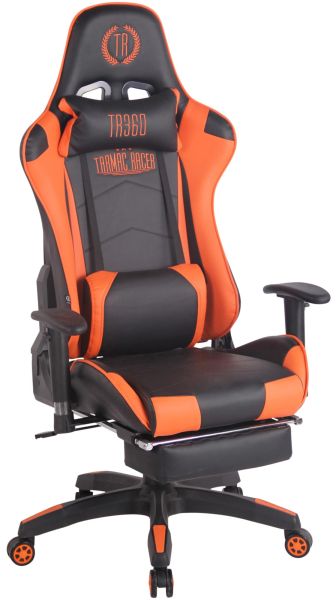 Racing Bürostuhl Turbo mit Fußablage schwarz/orange