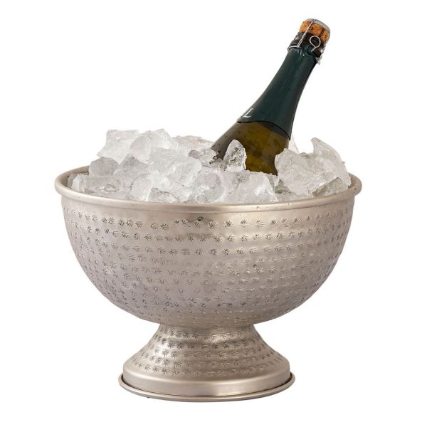Flaschenkühler Weinkühler 4-teilig Metall ø 29 cm Sektkühler rund silber gold Eiskühler Champagner silber