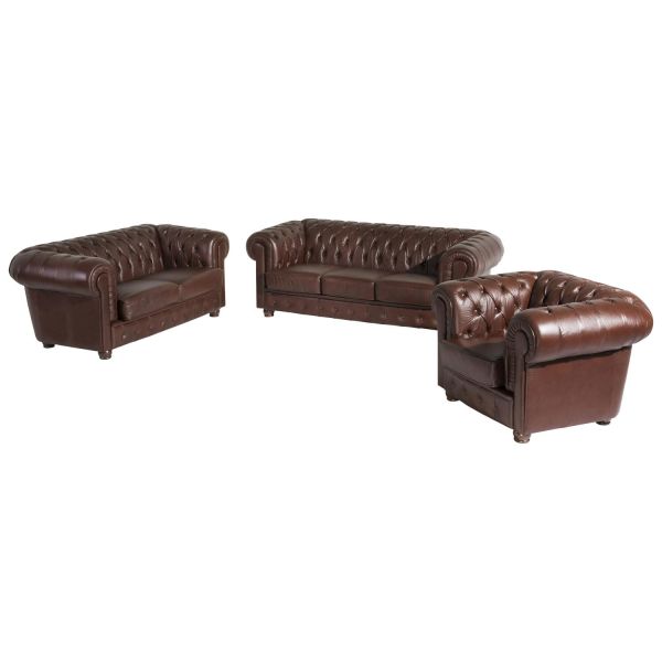 Max Winzer® Bridgeport Sessel,Sofa 2-Sitzer, Sofa 3-Sitzer im Set braun