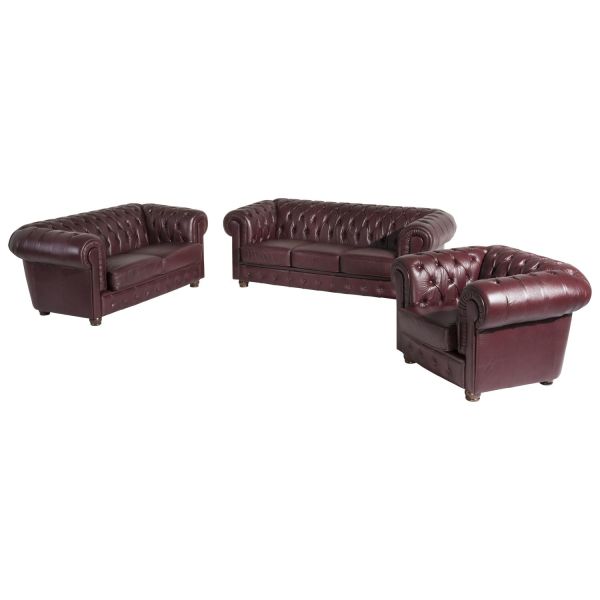Max Winzer® Bridgeport Sessel,Sofa 2-Sitzer, Sofa 3-Sitzer im Set rot