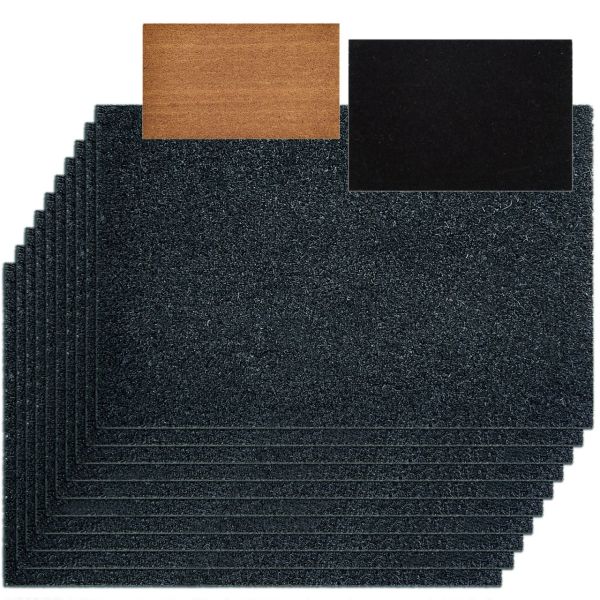 Kokosmatte 10er Set Türvorleger Schmutzfangmatte Fußmatte Fußabtreter einfarbig für Haustür 3 Farben 40 x 60 cm grau