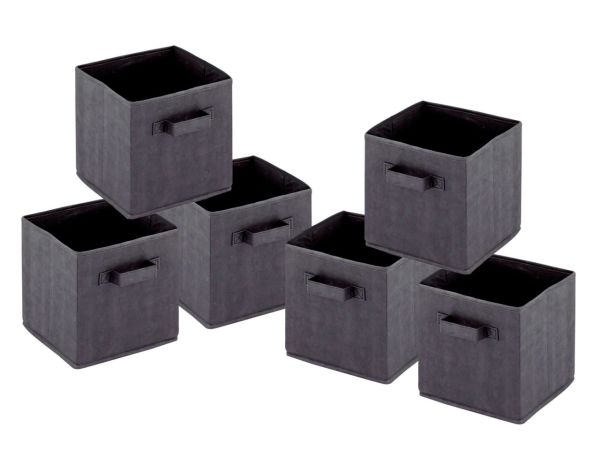 Aufbewahrungsboxen faltbar Faltbox 26x26x26 cm 6er Pack Aufbewahrungskiste quadratisch schwarz
