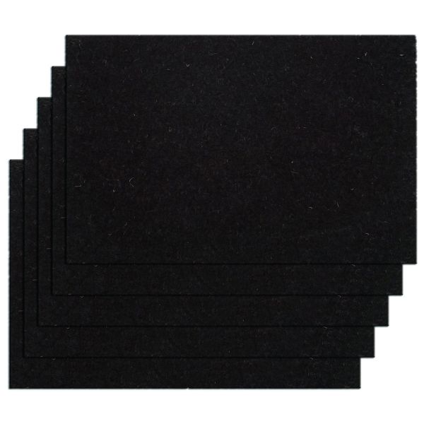 Kokosmatte 5er Set Türvorleger Schmutzfangmatte Fußmatte Fußabtreter einfarbig für Haustür 3 Farben 80 x 100 cm schwarz